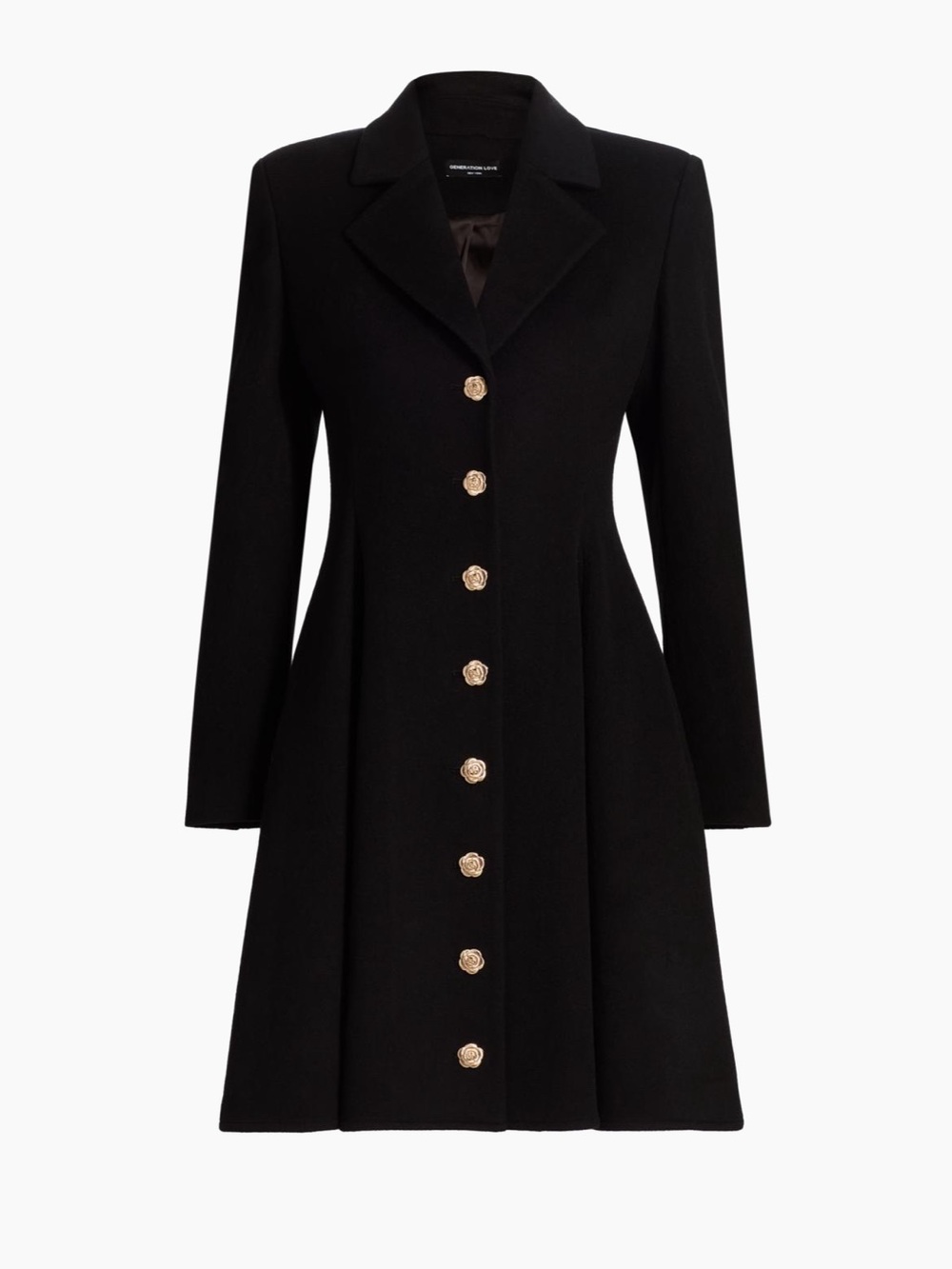 Generation Love Black Long-Sleeve Button Front Fit & Flare Dress
